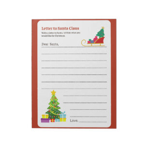 Brief an den Weihnachtsmann Feiertags-Aktivitätsse Notizblock