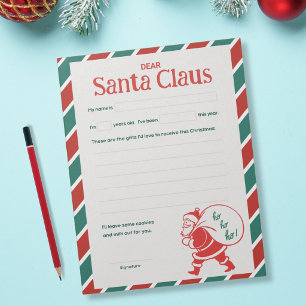 Brief an den Weihnachtsmann - Klassischer Weihnach Notizblock