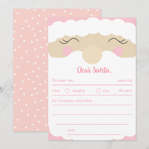 Brief an den Weihnachtsmann Pinkmas Feiertagskarte