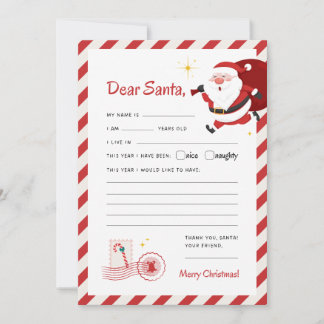 Brief an den Weihnachtsmann Weihnachtskarte Feiertagskarte