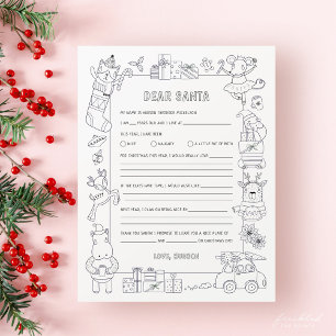 Brief an den Weihnachtsmann & Wunschliste mit Ausm