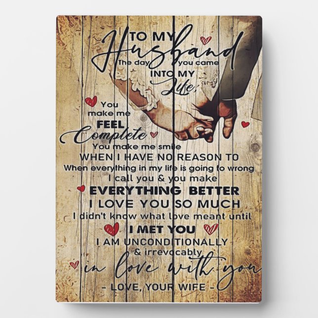 Brief an mein Ehemann , Liebliche Zitate Geschenk Fotoplatte (Vorderseite)