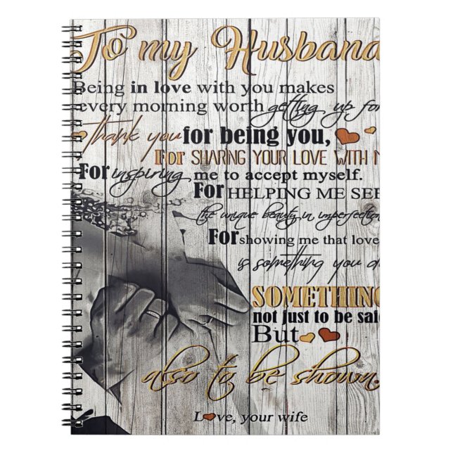 Brief an mein Ehemann , Liebliche Zitate Geschenk Notizblock (Vorderseite)