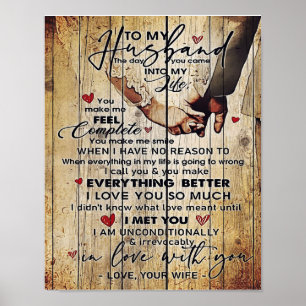 Brief an mein Ehemann , Liebliche Zitate Geschenk Poster