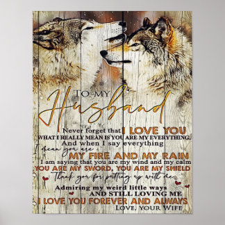 Brief an mein Ehemann , Liebliche Zitate Geschenk Poster