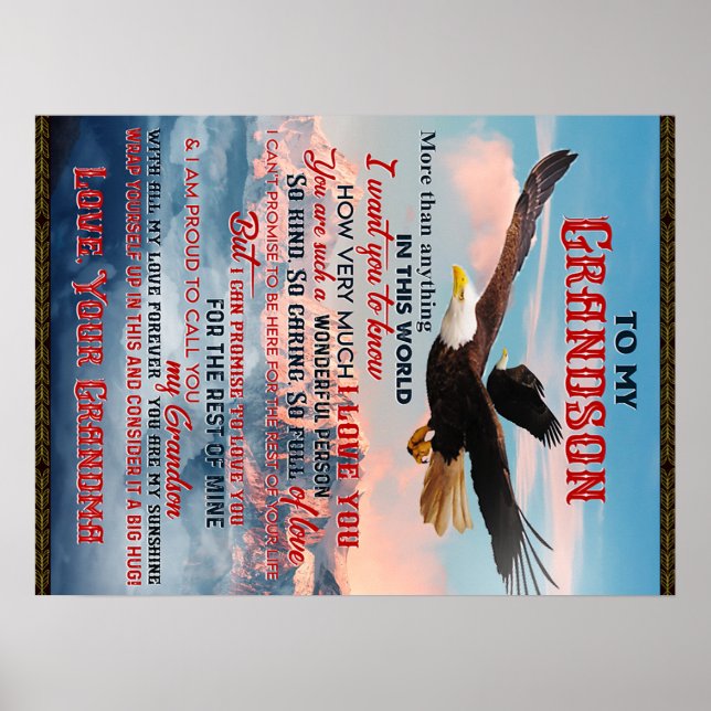 Brief an mein Grandson Geschenk, Liebe Baby Boy Ge Poster (Vorne)