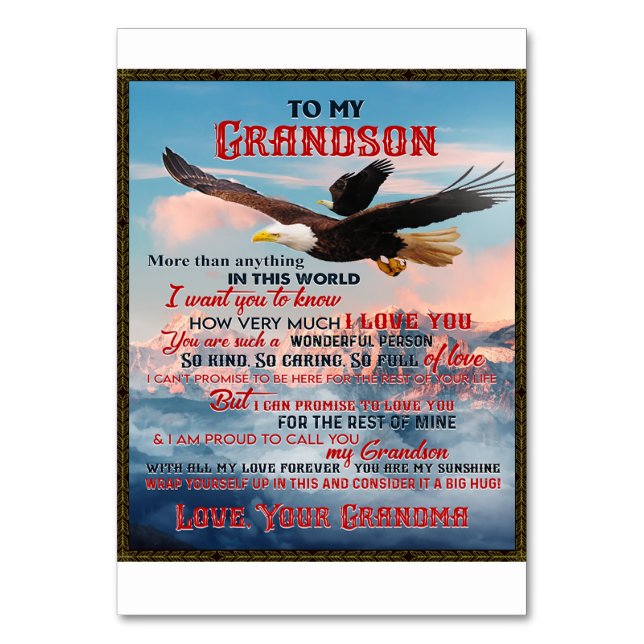 Brief an mein Grandson Geschenk, Liebe Baby Boy Ge Tischnummer (Vorderseite)