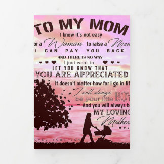 Brief an meine Mama | Brief an die Familie Dreifach Gefaltete Ankündigung