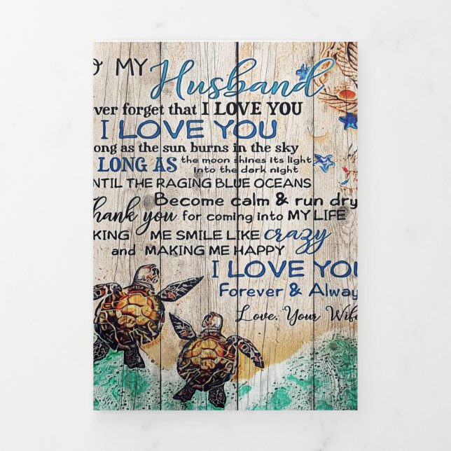 Brief an meinen Mann | Familiendekoration | Dreifach Gefaltete Ankündigung (Cover)