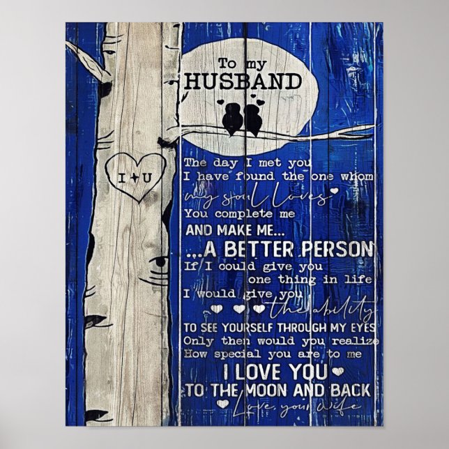 Brief an meinen Mann | Geschenk für Ehemänner Poster (Vorne)