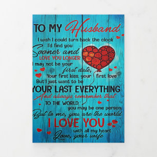 Brief an meinen Mann   Lieblich zu meinem Geschenk Dreifach Gefaltete Ankündigung