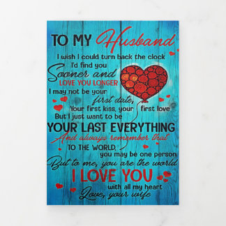 Brief an meinen Mann | Lieblich zu meinem Geschenk Dreifach Gefaltete Ankündigung