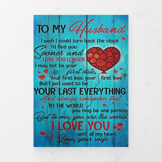 Brief an meinen Mann | Lieblich zu meinem Geschenk Dreifach Gefaltete Ankündigung (Cover)