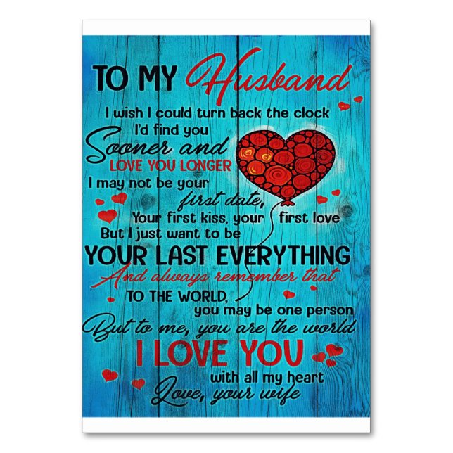 Brief an meinen Mann | Lieblich zu meinem Geschenk Tischnummer (Vorderseite)