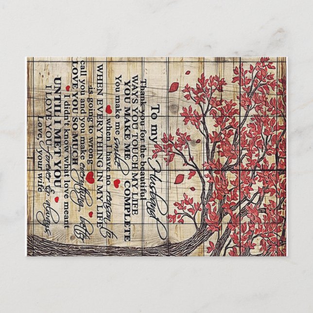 Brief an meinen Mann, neues Zuhause-Geschenk Postkarte (Vorderseite)