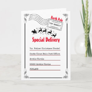Brief an Santa North Pole Kinderauslieferung Foto Karte