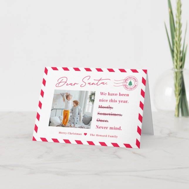 Brief an Weihnachtsfotos an Weihnachtskinder Feiertagskarte (Vorderseite)