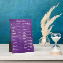 Brief aus dem Himmel - Personalisieren Sie den Nam Fotoplatte