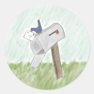 Brief aus einem Bluebird-Stickers Runder Aufkleber