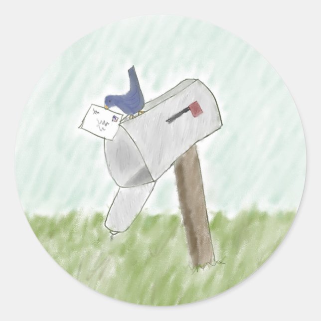 Brief aus einem Bluebird-Stickers Runder Aufkleber (Vorderseite)