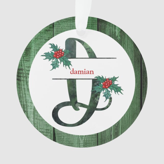 *~* Brief D Weihnachtsgebäck Rustikales FOTO AP44 Ornament (Vorderseite)