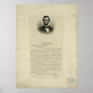 Brief des Bürgerkriegs von Abraham Lincoln an Mrs  Poster