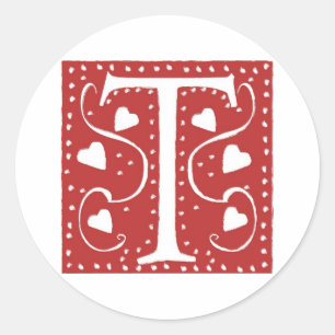 Brief des Hochzeitstiefens T Runder Aufkleber