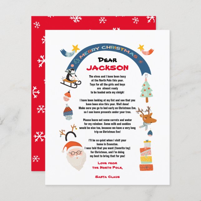 Brief des Weihnachtsmannes vom Nordpol (Vorne/Hinten)