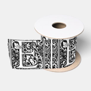 Brief E Mittelalterliche Monogramm-Kunst Art Nouve Satinband
