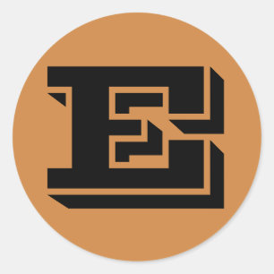 Brief E Vineta Alphabet von Janz Peru Gold Runder Aufkleber