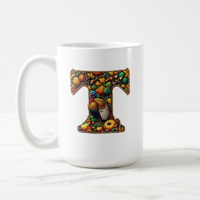 Brief Erntedankfest Truthahn Stil  Kaffeetasse (Links)