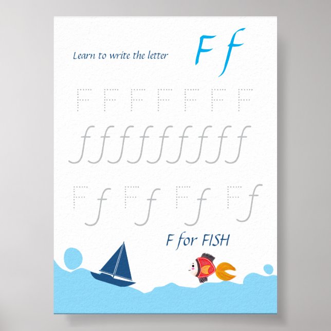 Brief F Übungsposter für Kinder Poster (Vorne)