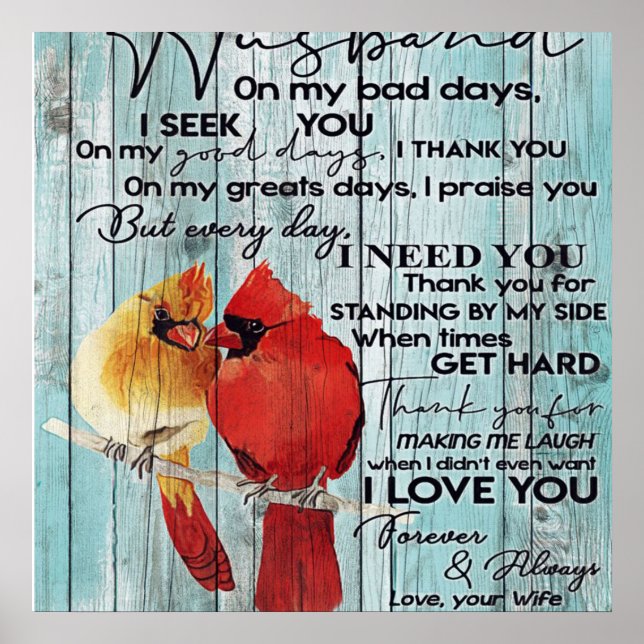 Brief für Ehemann | Familiendekoration | Poster (Vorne)