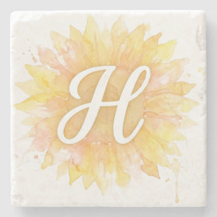 Brief H Sonnenblume Vorname Monogramm Initiale Steinuntersetzer