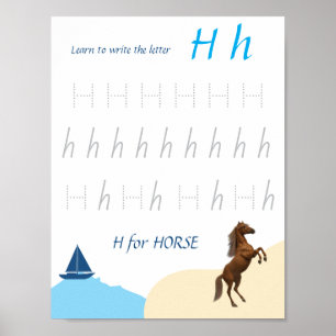 Brief H Übungsposter für Kinder Poster