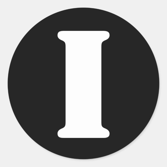 Brief I Stencil Alphabet von Janz Black Runder Aufkleber (Vorderseite)