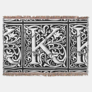 Brief K mittelalterliche Monogramm-Kunst Art Nouve Decke