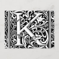 Brief K mittelalterliche Monogramm-Kunst Art Nouve