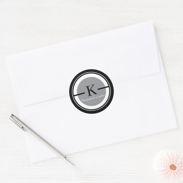 Brief K Monogramm Aufkleber (Umschlag)