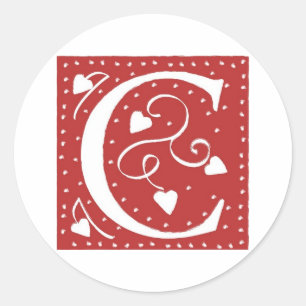 Brief mit dem Herzen Runder Aufkleber