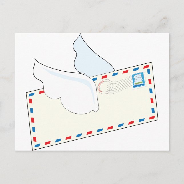 Brief mit Wings Postkarte (Vorderseite)