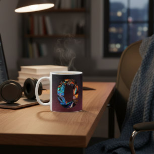 Brief O - Irisierendes Monogramm auf kosmischer Ga Kaffeetasse