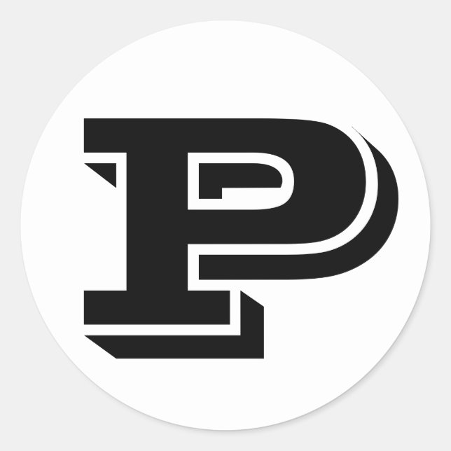 Brief P Vineta Alphabet von Janz White Runder Aufkleber (Vorderseite)