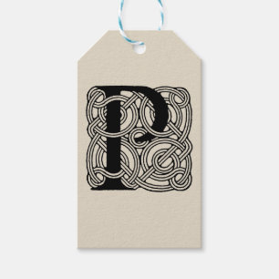 Brief P Vintage-Keltischer Knoten-Monogramm Geschenkanhänger