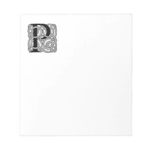 Brief P Vintage-Keltischer-Knoten-Monogramm Notizblock