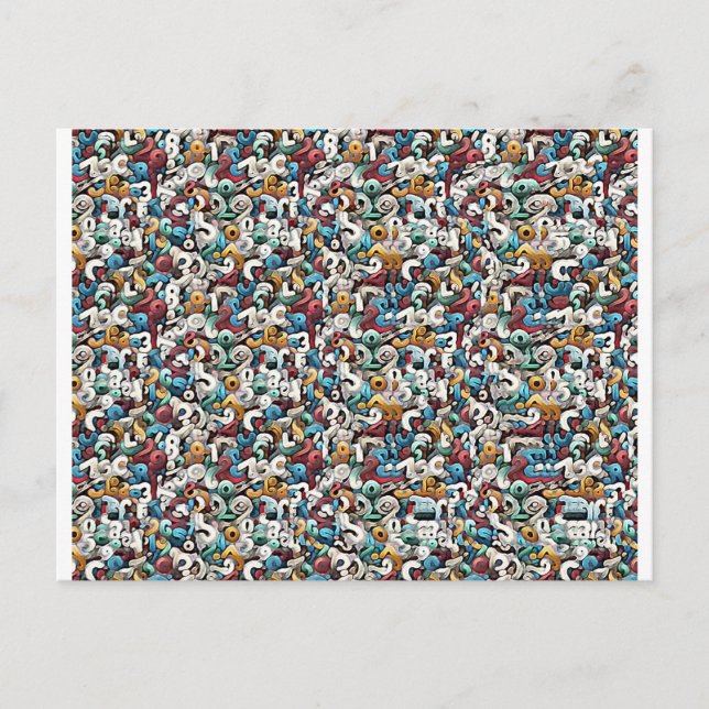 Brief R Stereogram Magic Eye - Kein Umschlag Postkarte (Vorderseite)