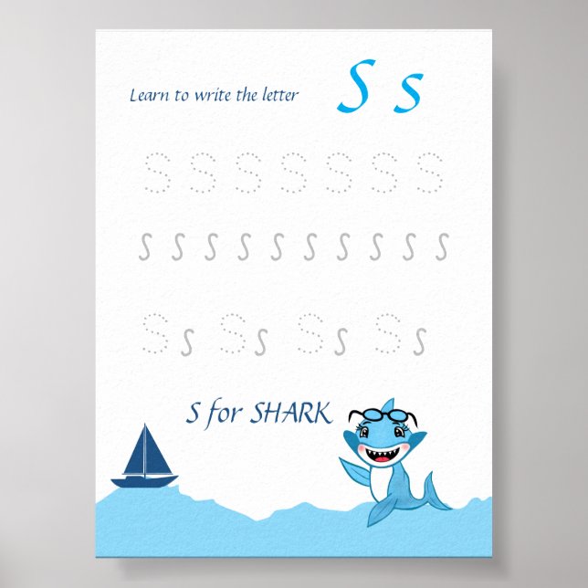 Brief S Lernposter für Kinder Poster (Vorne)