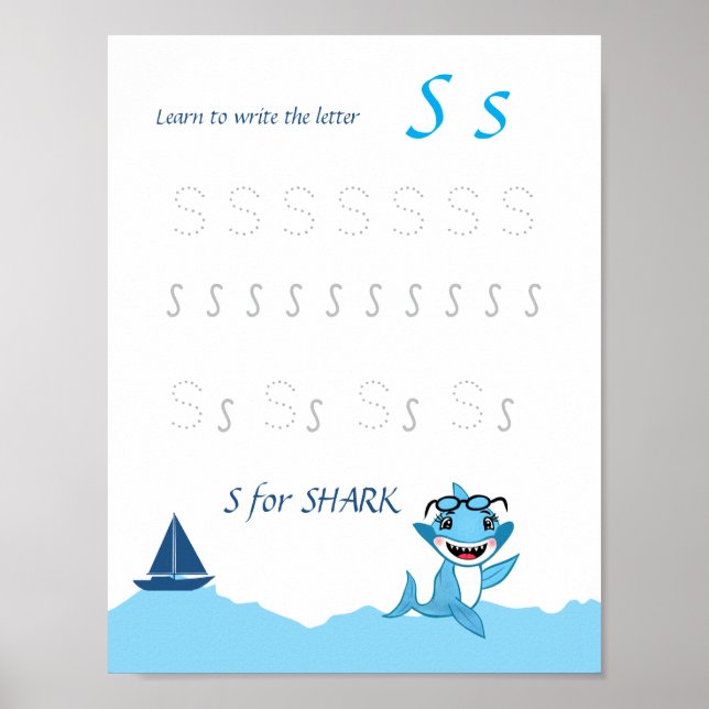 Brief S Lernposter für Kinder Poster (Vorne)