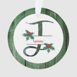 *~* Brief T Rustikales Weihnachtsfest FOTO Holz AP Ornament