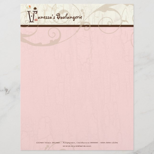 Brief V Cupcake Business Letterhead Briefkopf (Vorderseite)